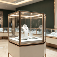 Décoration intérieure de bijouterie de luxe moderne, fabrication sur mesure de vitrines de présentation de bijoux en or rose, mobilier de magasin