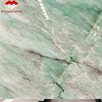 Dalle de marbre naturel vert clair d'Italie, polie, qualité A, moderne, résistante à l'eau, pour salle de bain, décoration intérieure