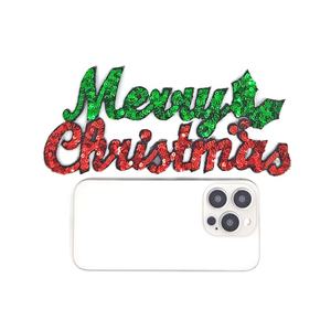 Merry Christmas Sequin <b>Letter</b> Embroidery Patch Iron On - Product Image 6
