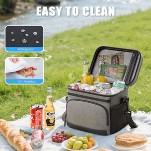 Sac à lunch isotherme 9L pour hommes et femmes, sac isotherme souple, boîte à lunch pour le travail, le bureau, les voyages, les pique-niques, les sorties en plein air - Product Image 5