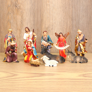 Ornements religieux pour l'église, fournitures de décoration, crèche de la naissance de <span class=keywords><strong>Jésus</strong></span>, coffret cadeau, cadeau de Noël, artisanat en résine - Product Image 4