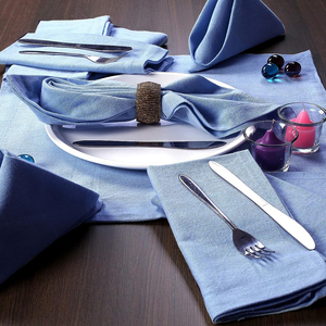 Serviettes en tissu à ourlet de haute qualité 100% lin classique tissu brodé à la main jetable pour le dîner de mariage en gros - Product Image 3