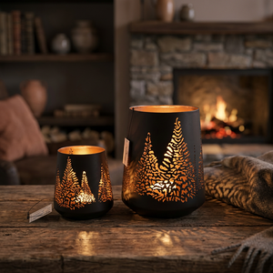 Sonnet Decor Forest Scene Iron <b>Lantern</b> Candle Stand Die Cut Heat Resistant Christmas Home Decoration Handmade Model 1333 <b>Set</b> - Product Image 1