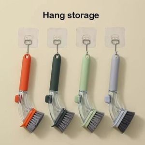Cepillo de limpieza líquida recargable con dispensador y mango largo para cocina, fregador de tazones, esponja limpiadora, herramienta para ollas y utensilios - Product Image 6