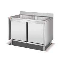 Conception d'armoire de restaurant personnalisée en acier inoxydable avec évier/Table de travail en acier inoxydable utilisée à des fins commerciales Cabinet d'évier avec tiroirs