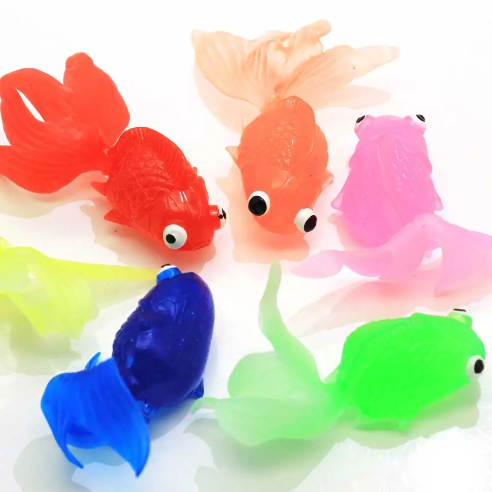 100Pcs Leuke Simulatie Gold Fish Animal Kids Toy Charms Zachte Hars Cabochon Voor Diy Craft Decoratie