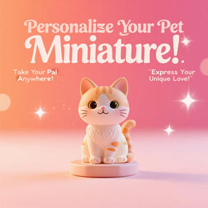 Statues d'animaux 3D personnalisables, modèles variés, adorables, services artisanat à valeur commémorative - Product Image 6