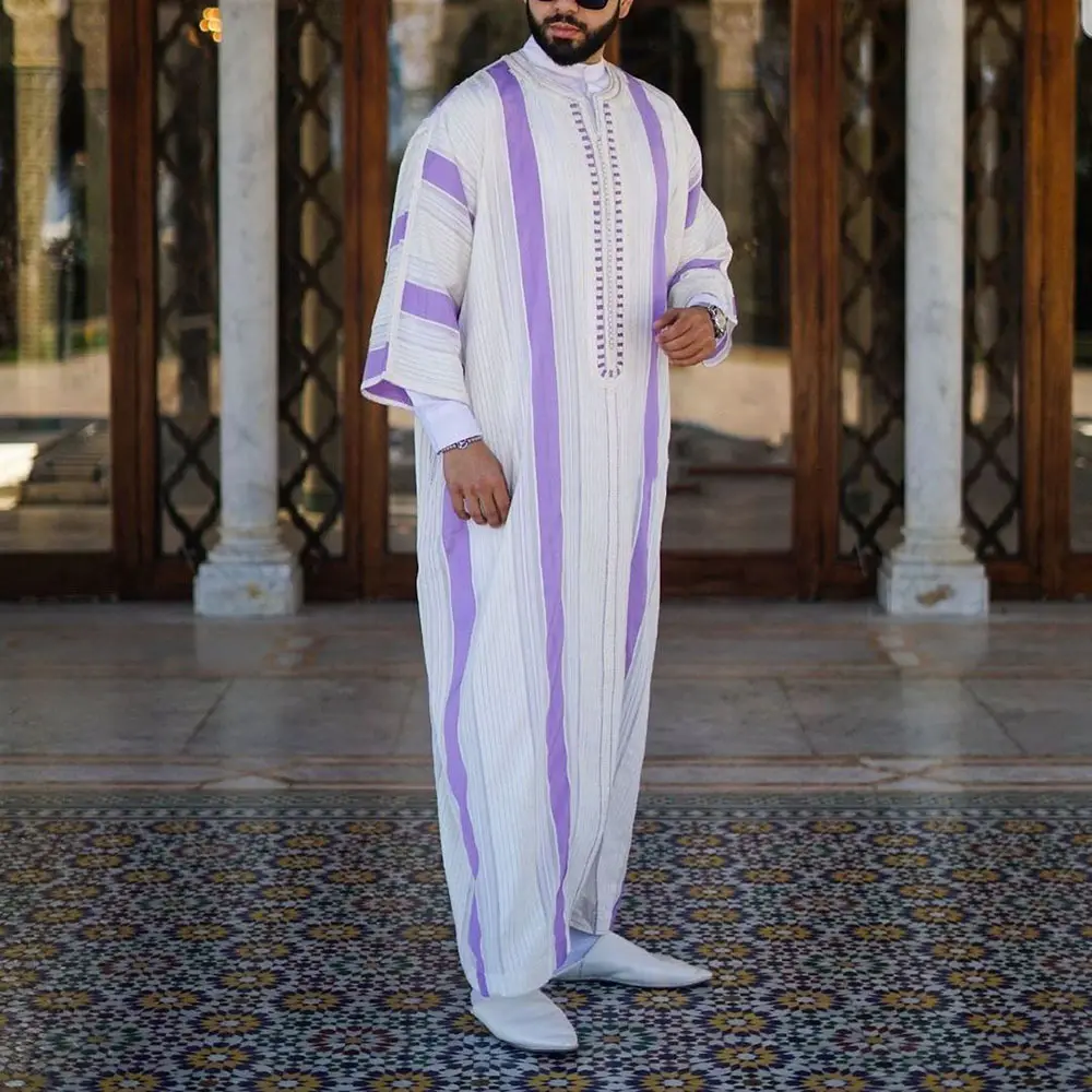 Nieuwe Trendy Moslim Heren Gewaad Islam Kaftan Abaya Saudi Arabië Dubai Mannen Kleding Arabische Moslim Abaya Voor Mannen