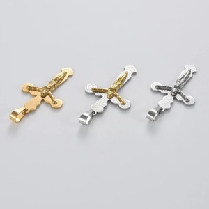 Colgante de cruz de Jesús para hombre y mujer, de acero inoxidable, único, en color plata y oro, amuletos religiosos de oración, cadena, joyería, regalos. - Product Image 5