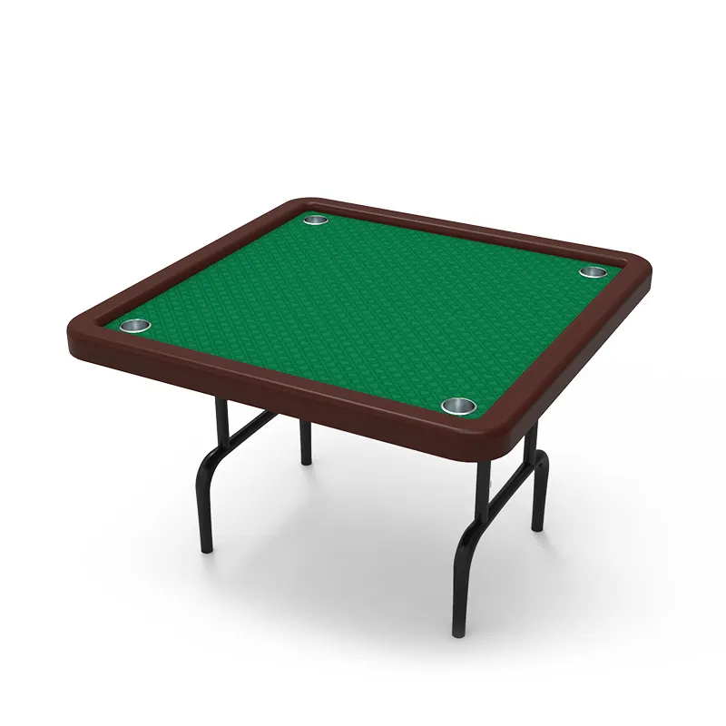 YH 4 Players Square Poker Table Felt Top Folding Tables With Cup Holders