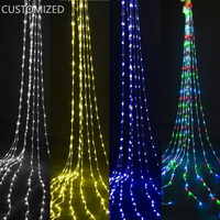 Guirlande lumineuse LED de Noël 3x2M 3x3M, effet cascade de lumières, rideau de fenêtre, lumières féeriques