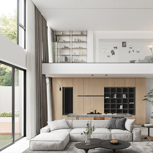 XinLan lusso alto soffitto lungo della finestra drappeggi tripla tessuto poliestere <span class=keywords><strong>casa</strong></span> tende per la stanza - Product Image 4