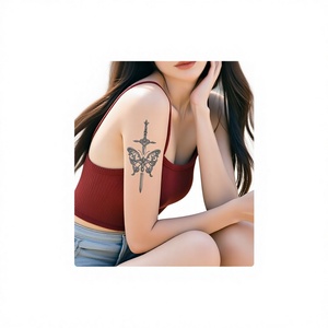 Adesivi per Tatuaggi a Base di Succo con Motivi Erboristici Serie XM&XP Butterfly, Stampa a Trasferimento d'Acqua di Lusso, Lunga Durata - Product Image 1