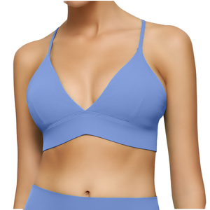 Soutien-gorge de yoga sans couture pour femme, personnalisé, haute élasticité, avec logo frontal, antichoc, pour la course, le fitness et la gym, haut de sport - Product Image 2