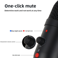 Takenoken Intelligent Cardioid Pattern Condensateur USB Microphone Réduction du bruit pour l'enregistrement de podcasting de jeux sur Smartphones