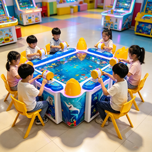 BH Machine de jeu de pêche à monnayeur pour six joueurs, en plastique et métal, écran HD de 55 pouces, lumières clignotantes, 110/220V, garantie 1 an - Product Image 5
