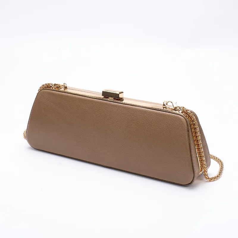 Women's handbag rectangular solid color leather retro men's genuine cowhide simple evening bag