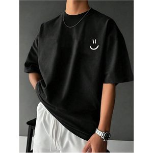 เสื้อยืดคอกลมแขนสั้นทรงโอเวอร์ไซส์ลายกราฟิกสำหรับผู้ชาย FOXA ผ้าคอตตอนเจอร์ซีย์ระบายอากาศได้ดี สไตล์สตรีทแวร์ - Product Image 2
