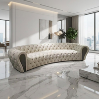 Canapé sectionnel capitonné incurvé de luxe moderne, design italien