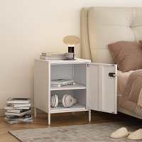 Table de chevet en métal avec tiroir, table d'appoint à une seule porte, table de chevet verrouillable, armoire de rangement pour chambre à coucher, dortoir