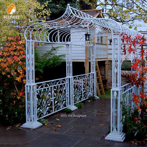 Pavillon en fer blanc antique Cadre en métal <span class=keywords><strong>Arche</strong></span> de mariage Gazebo de jardin rond à vendre - Product Image 1
