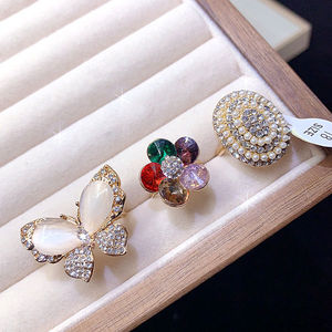 Anelli Geometrici in Zirconia Super Brillanti, Grandi Cristalli, Anelli a Forma di Farfalla e Fiore per Donna - Product Image 2