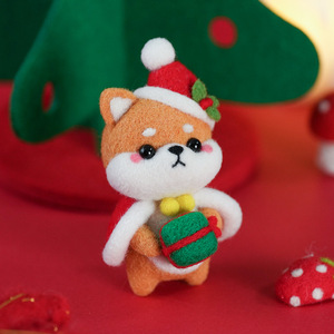 Instructions en anglais feutre de laine timbre musique Noël bois chien 1 à 1 vidéo manuel d'enseignement DIY - Product Image 1