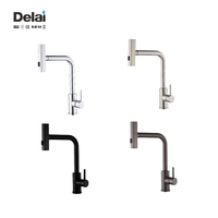 Robinet de cuisine monocommande flexible en acier inoxydable 304 au design moderne, mitigeur chaud/froid, avec douchette extractible et cartouche céramique