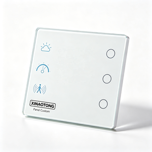 Interruptor Táctil Inteligente OEM Personalizado para el Hogar, Panel de Vidrio de Tres Grupos, Atenuación de Escenas, Sensor de Movimiento, Pantalla Adhesiva Serigrafiada para PC y Mascotas - Product Image 1