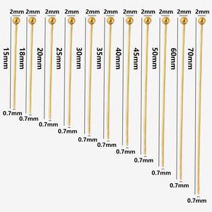 Pvd सोने की प्लेटेड स्टेनलेस स्टील चिकनी लूप आंख पिन चांदी टोन वायर सिर पिन के लिए सिर पिन - Product Image 2