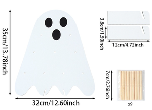 DAMAI Table Decor Halloween Dessert Display Shelf Cartoon Ghost Pumpkin Donut Wooden Shelf for Party Decorative Atmosphere - Product Image 6