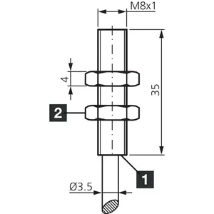 Capteur de proximité inductif DCC08M02NSLK, distance de détection de 2 mm, capteur IP 67 - Product Image 2