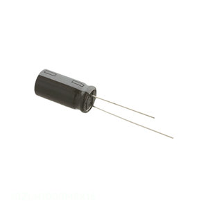 Condensador de canal del fabricante 10ZLH1000M8X16, de aluminio, 1000uF, 20%, 10V, radial, de orificio pasante - Product Image 1