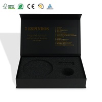 Boîte cadeau magnétique rigide avec logo personnalisé estampé à chaud, avec insert en mousse EVA pour ensemble de bougies, emballage de luxe protecteur