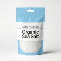 Sachet refermable personnalisé avec design gratuit pour sel marin biologique, avec encoche de déchirement, emballage plastique résistant à l'humidité