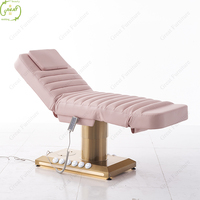 Table de Massage de Salon Rose Or de Luxe Lit de Beauté Visage Cosmétique Électrique Ajustable Avec Lampe Led