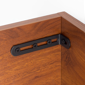 Étagère d'angle en forme de L en acier inoxydable épais, supports d'étagère noirs pour meubles en bois, angle métallique à 90 degrés, équerre d'angle - Product Image 6