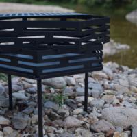 Brasero Pliant Personnalisé en Acier Carbone, Poêle à Bois Portable Hexagonal pour Camping, Chauffage Extérieur et Barbecue de Jardin