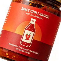 Étiquettes personnalisées en papier couché avec logo, pour sauces piquantes, avec pelliculage et impression offset