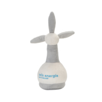 Peluche Éolienne de Dessin Animé, Poupée en Peluche Éolienne Souriante, Jouet en Peluche Personnalisable avec Logo, Cadeau Promotionnel Énergie Nouvelle, Mascotte