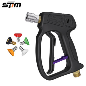 Pistolet de lavage haute pression Stim 4500Psi en acier inoxydable avec connecteur rapide, outil de nettoyage robuste pour lavage de voiture - Product Image 1