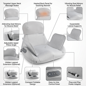 Cojín de Asiento Transpirable Superior PUMesh con Gel Refrigerante de Verano y Masaje Vibratorio con Calor para Soporte Lumbar - Product Image 6