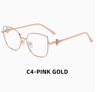 Gafas de Montura Grande de Metal Vintage, Lentes Transparentes de Moda para Rostros Grandes, Monturas Ópticas de Estilo Sencillo y Fresco