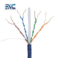 Câble Ethernet Cat6 de haute qualité de marque EXC, cuivre pur CCA 23AWG UTP, intérieur/extérieur, 305 m (1000 pi), certifié CE/ROHS