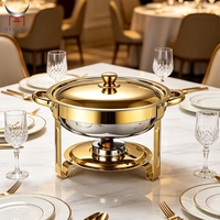 Ensemble de buffet chauffe-plats personnalisé en acier inoxydable, rond, pliable, complet, pour la restauration, les petits-déjeuners et les brunchs d'hôtel