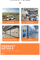 Barre omnibus en cuivre étamé courbée sur mesure avec isolation thermorétractable, connecteur en cuivre pour pack de batteries au lithium pour armoire de stockage d'énergie