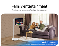 Écran intelligent mobile MJK de 32 pouces avec batterie, téléviseur sans fil déroulable pour la maison, écran tactile interactif Full HD 1080p
