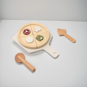Unisex Children's Wooden Playhouse &amp; <strong>Kitchen</strong> Cutting Toy <strong>Set</strong> Educational &amp; Interactive Exercise for Baby Pizza <strong>Theme</strong> - Product Image 5
