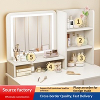 Table de maquillage de studio photo moderne et simple, coiffeuse intégrée avec rangement pour chambre à coucher et miroir de maquillage, vente en gros