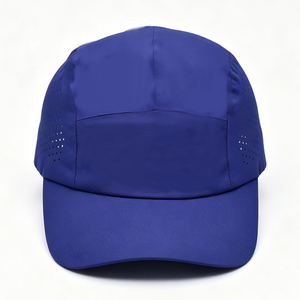 Men's Quick Dry Running Cap, Blue Lightweight 5-Panel Baseball <b>Hat</b> with Laser Cutout Breathable Side, Adjustable Sports Sun Cap - Product Image 2